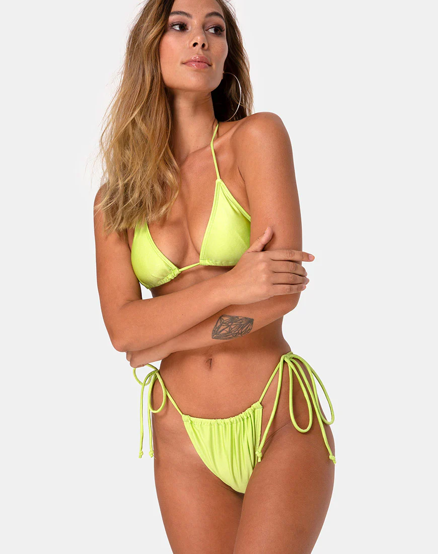 Leyna Bikini Bottom in Pistachio - Awmao