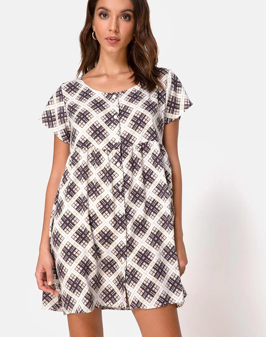 Skibbie Babydoll Dress in Kate Check - Awmao