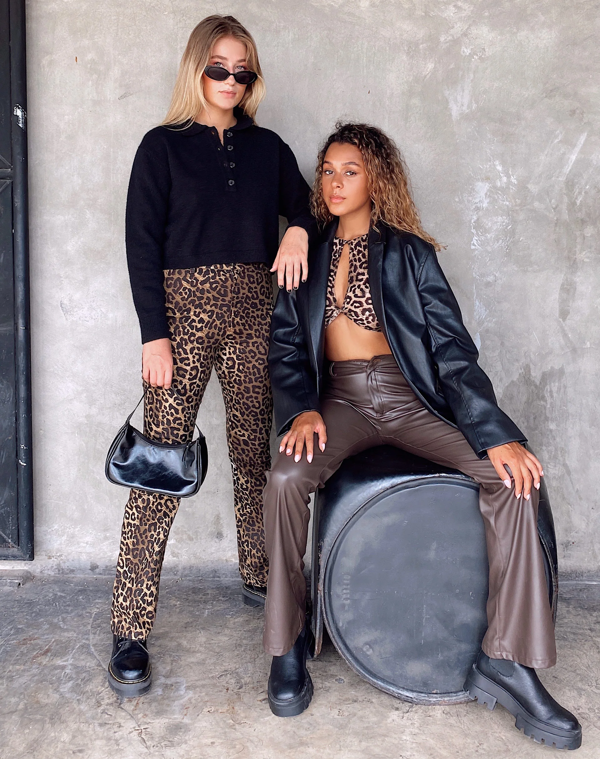 Zoven Flare Trouser in Night Leopard Brown - Awmao
