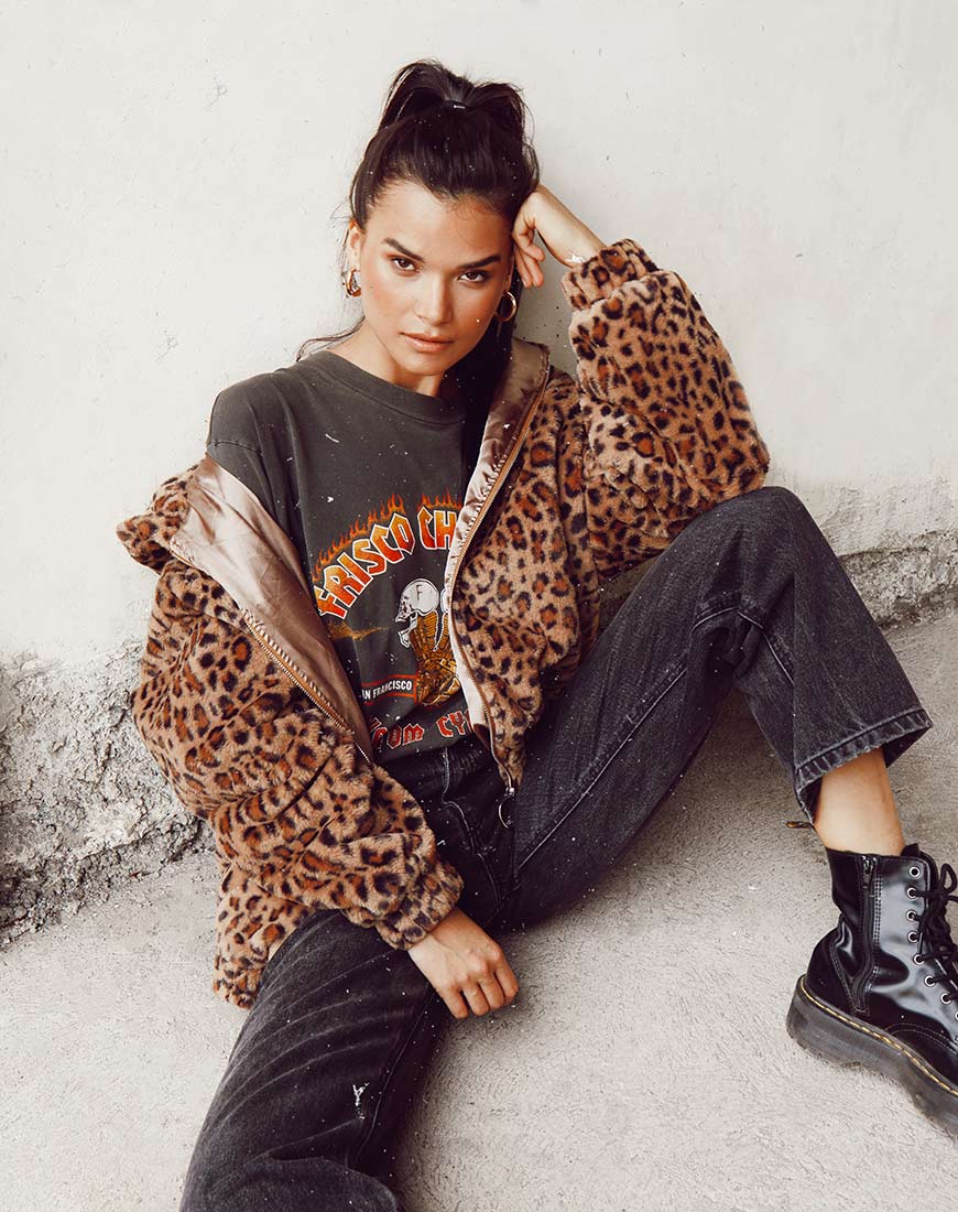 Emerson Jacket in Leopard Brown - Awmao