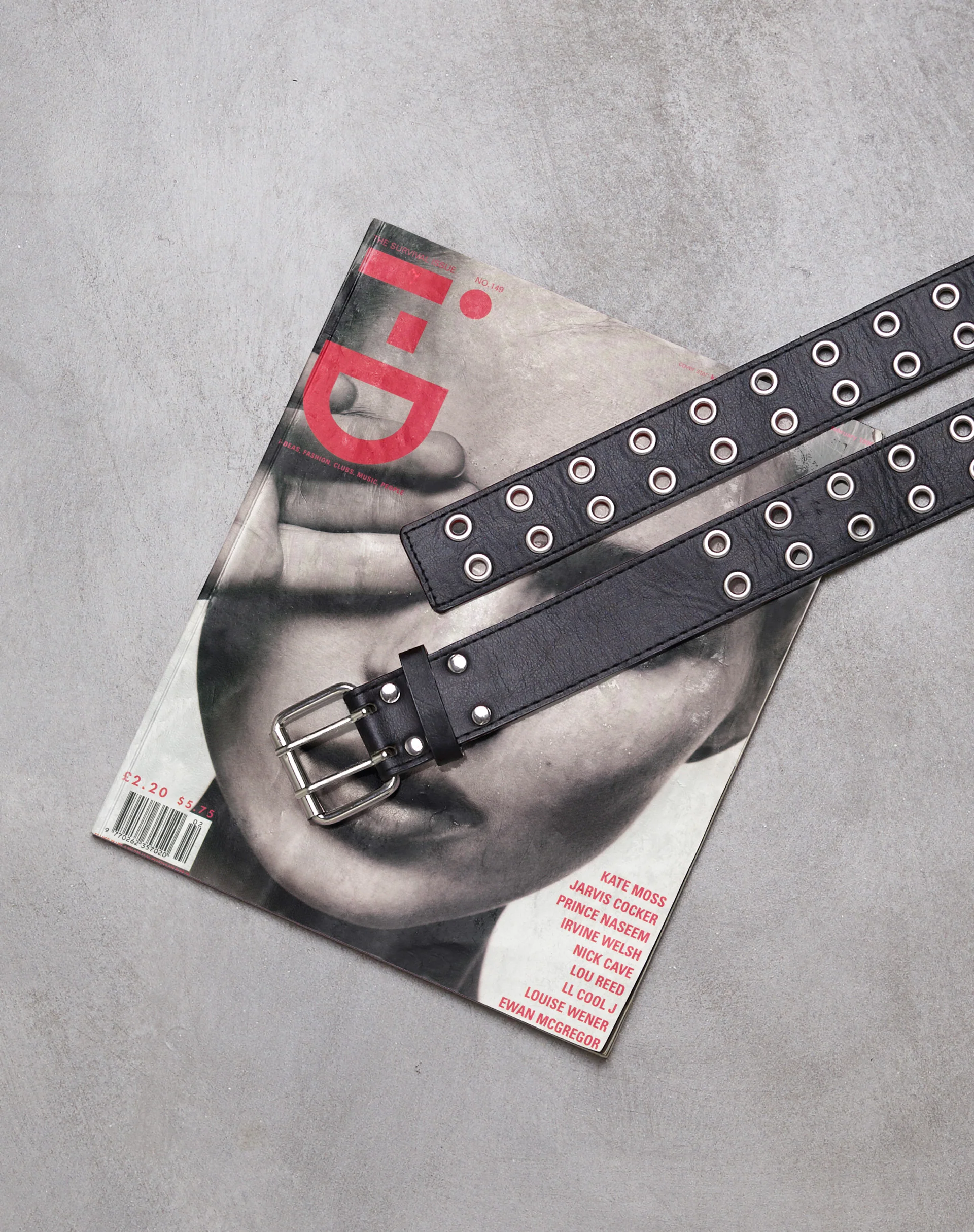 Double Grommet Belt in Punk Black PU - Awmao