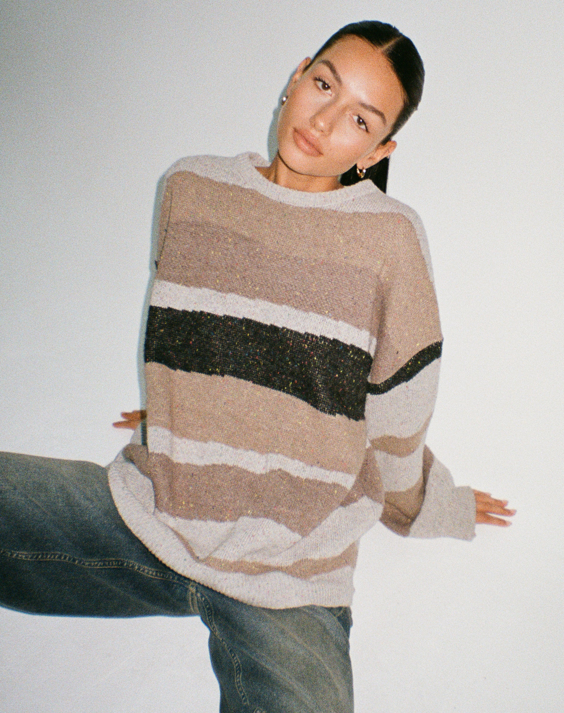 Namari Jumper in Abstract Grey and Tan - Awmao
