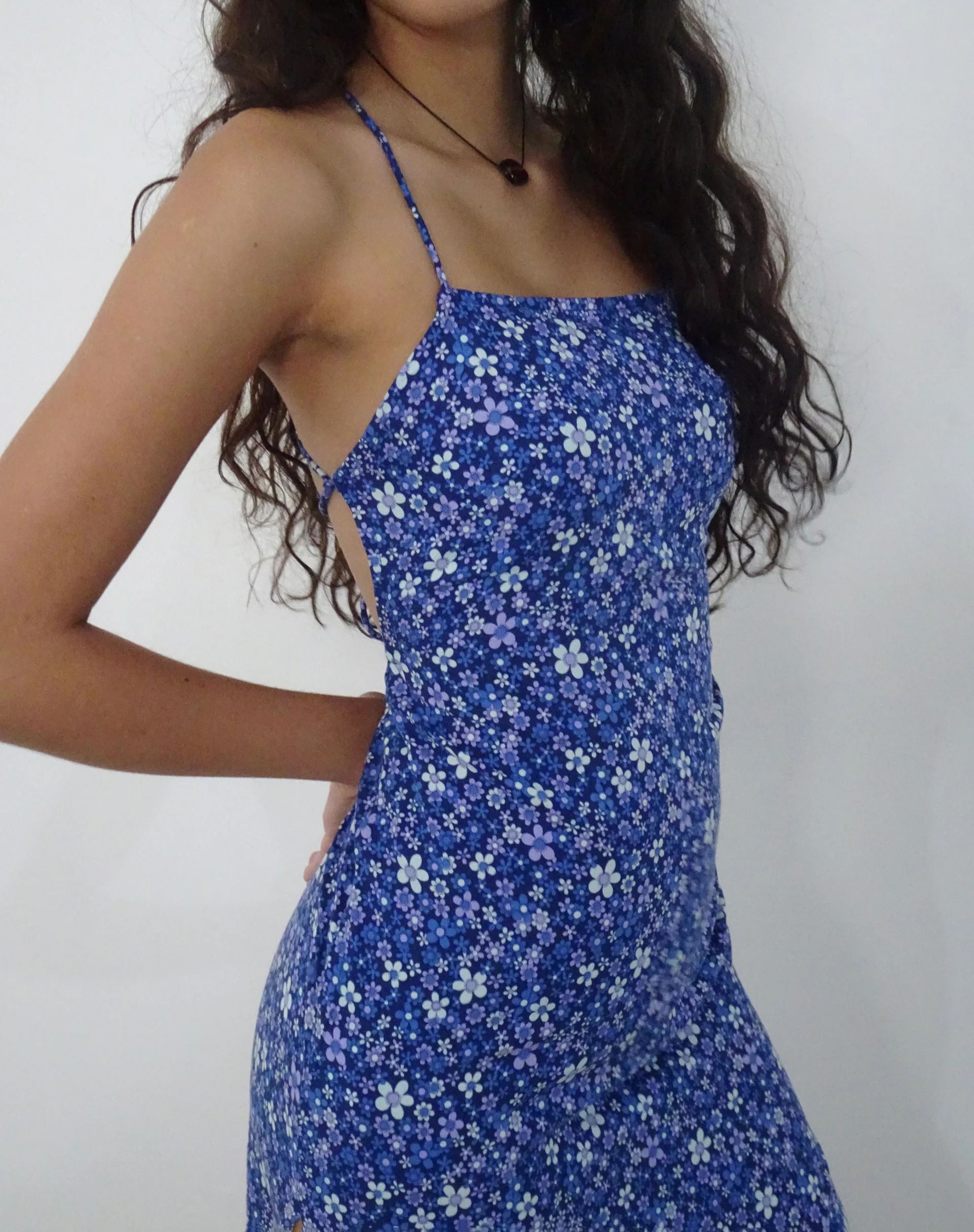 Nosita Midi Dress in Retro Blue - Awmao