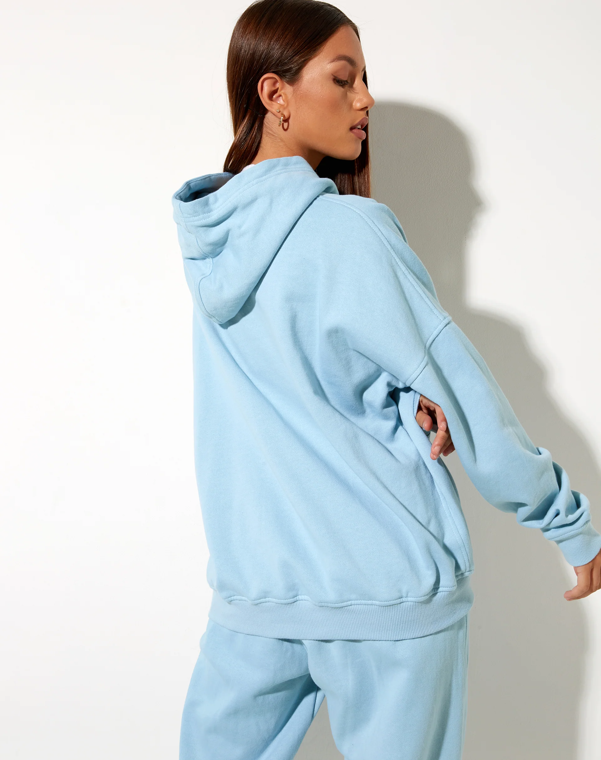 Oversize Hoodie in Nantucket Blue Motel Beach Club - Awmao