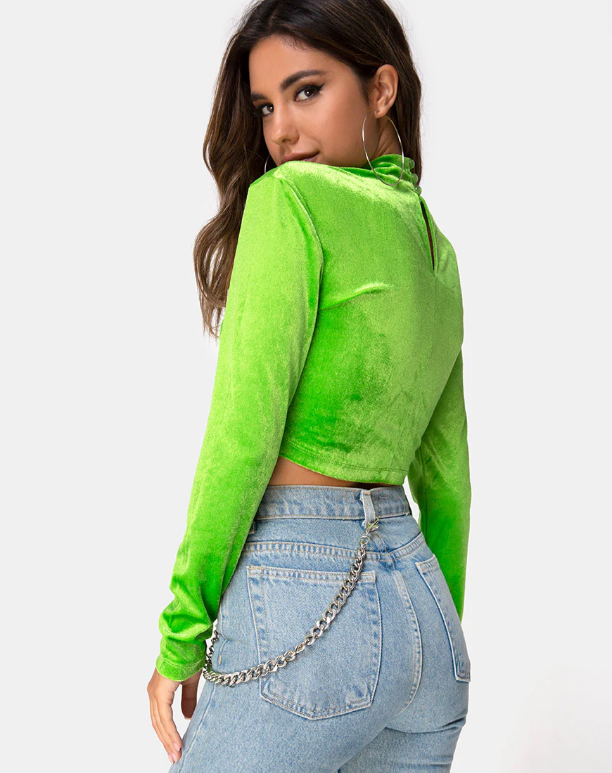 Lara Crop top in Velvet Lime - Awmao