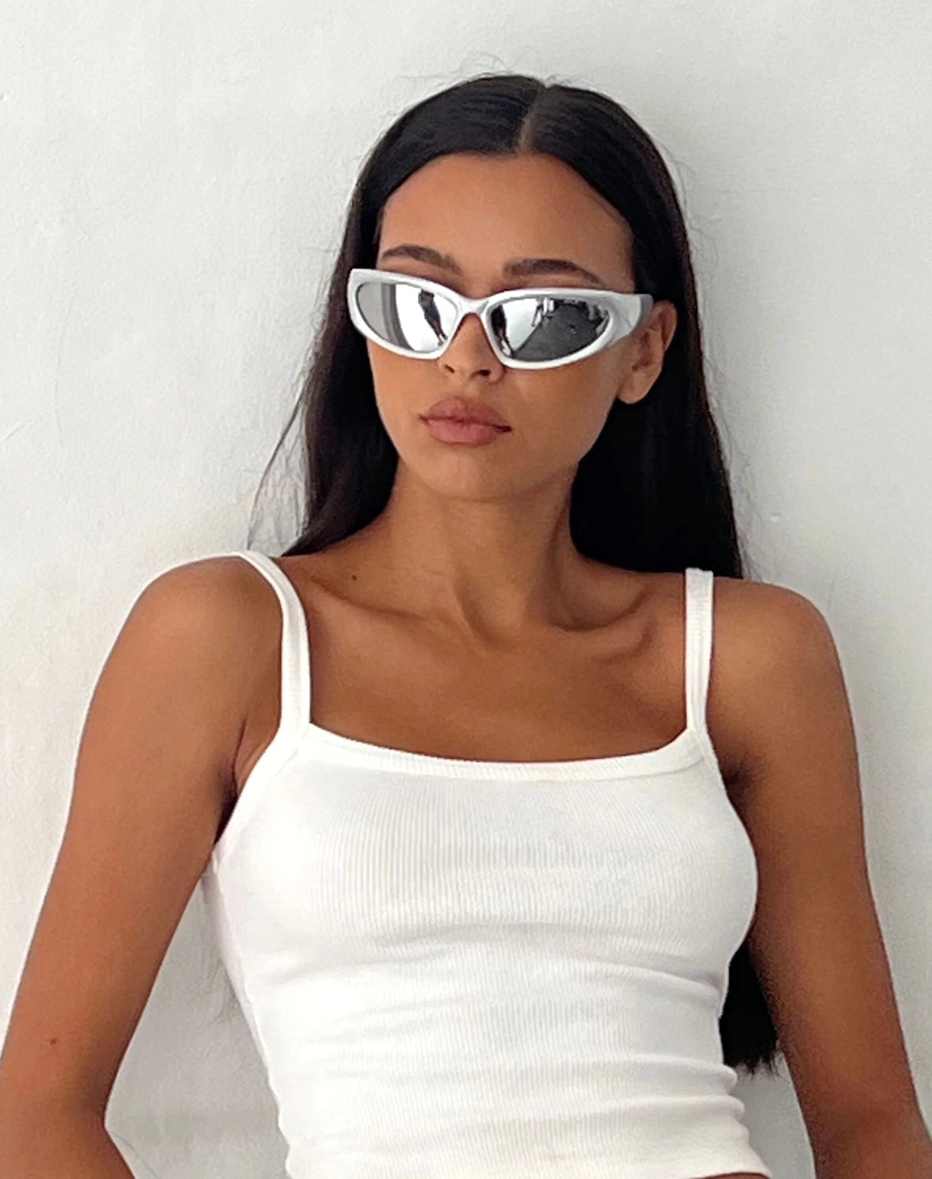 Blake Wrap Sunglasses in Silver - Awmao