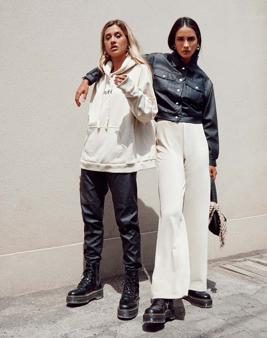 Obeli Trouser in Rib Cream - Awmao