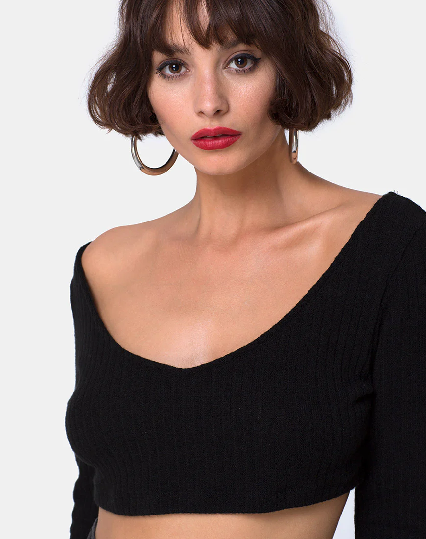 Vile Top in Rib Black - Awmao