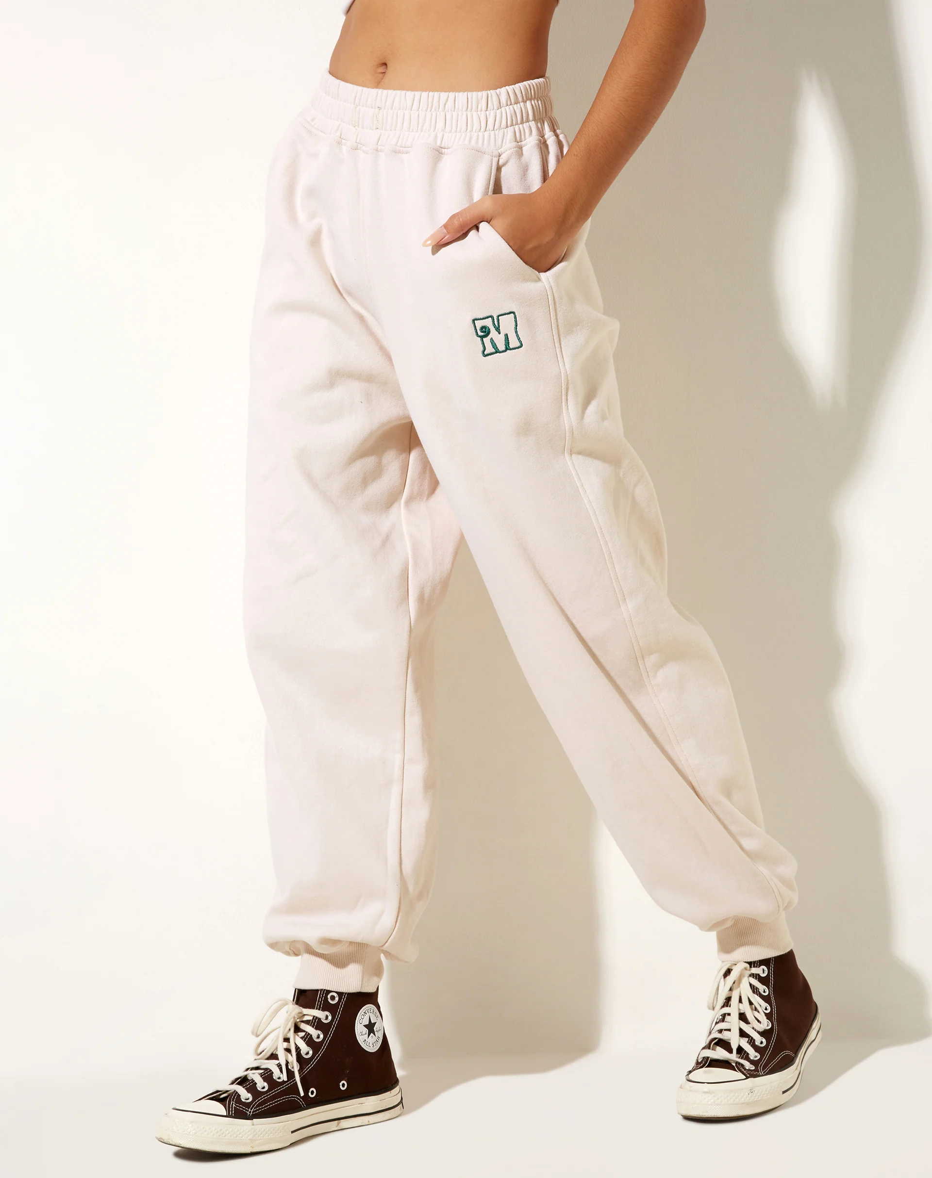 Roider Jogger in Forest Green with Winter White M Embro - Awmao