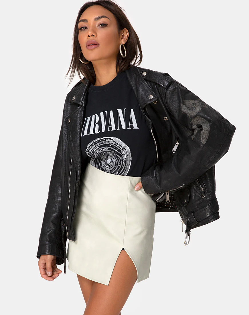 Wren Mini Skirt in Pu Matte Grey - Awmao