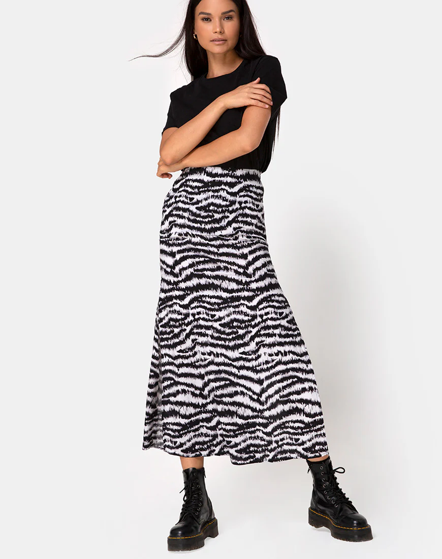 Tinxi Skirt in Animal Drip Grey - Awmao