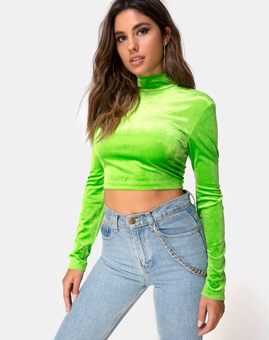Lara Crop top in Velvet Lime - Awmao