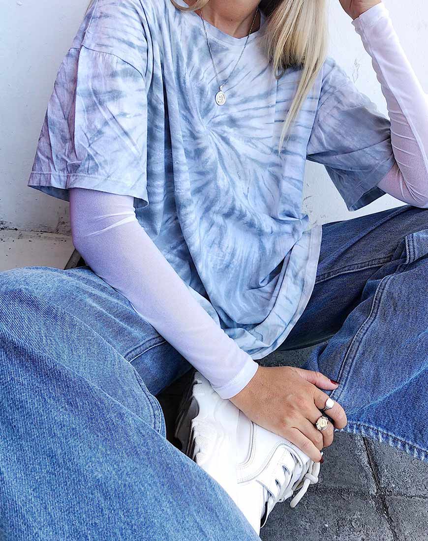 Maxi Tee in Grey Tie Dye - Awmao