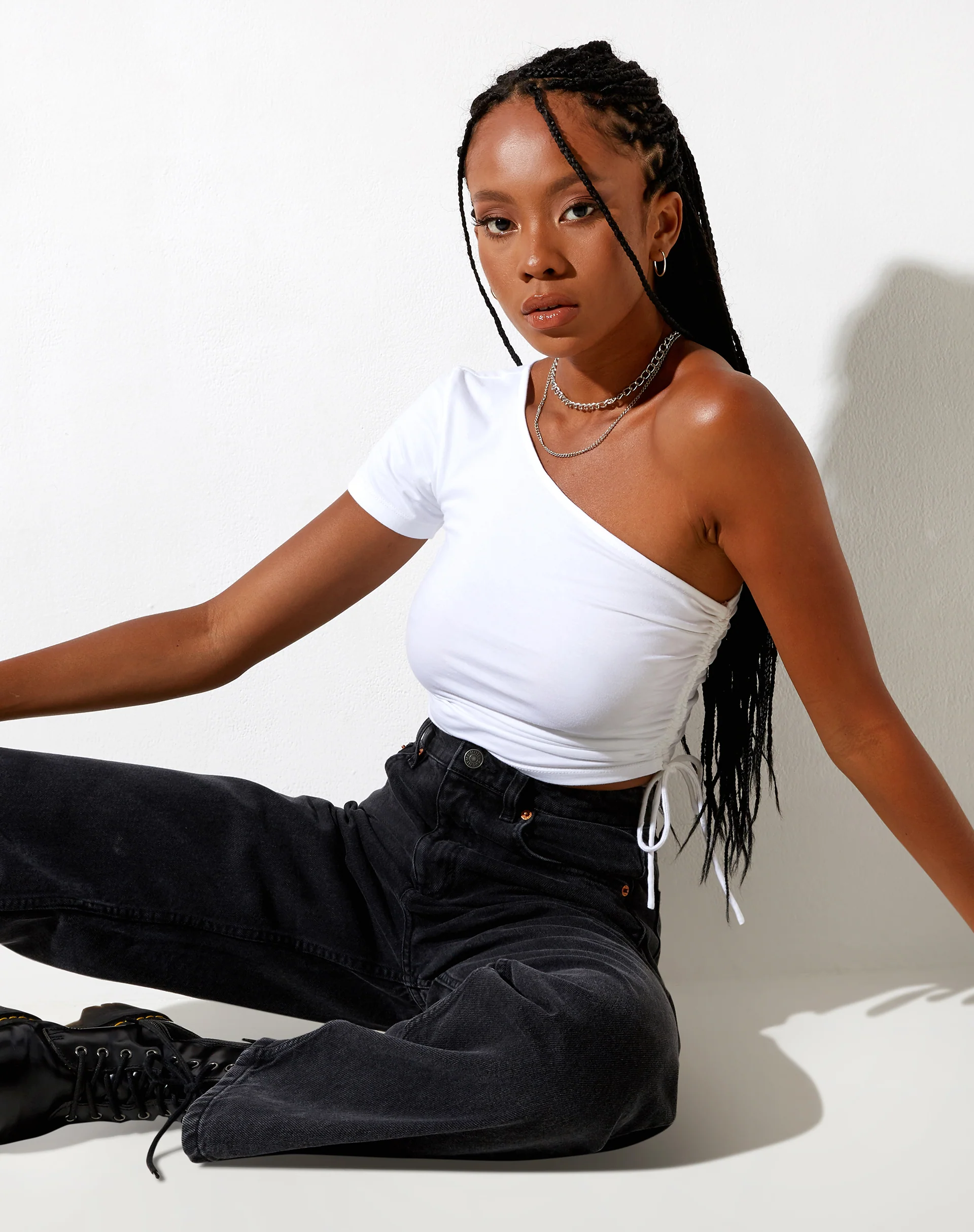 Kara Crop Top in White - Awmao