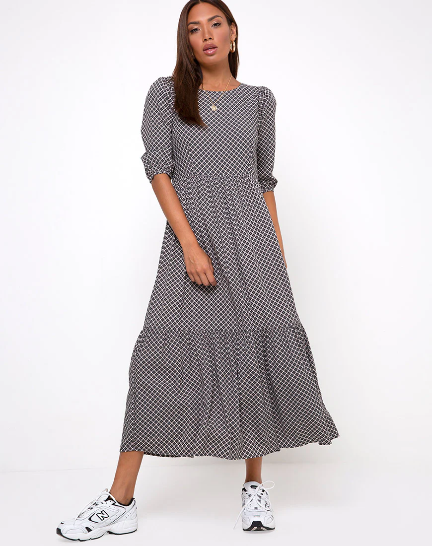 Ellery Maxi Dress in Check it Out Black - Awmao