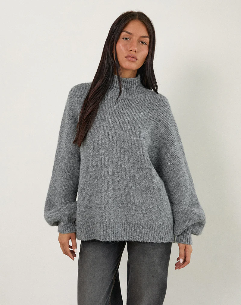 Amato Oversized Jumper in Grey - Awmao