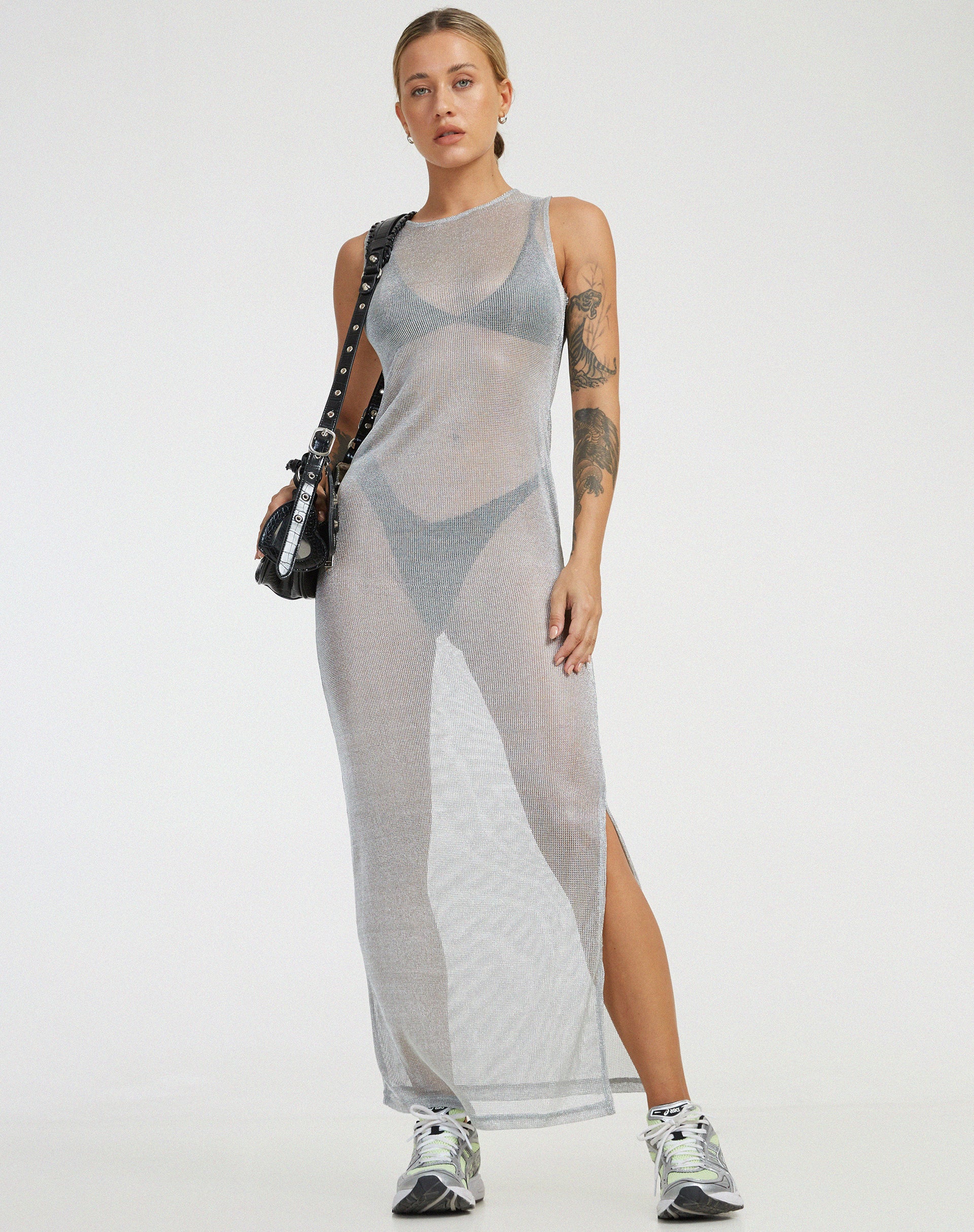 Piesa Dress in Silver Chain - Awmao