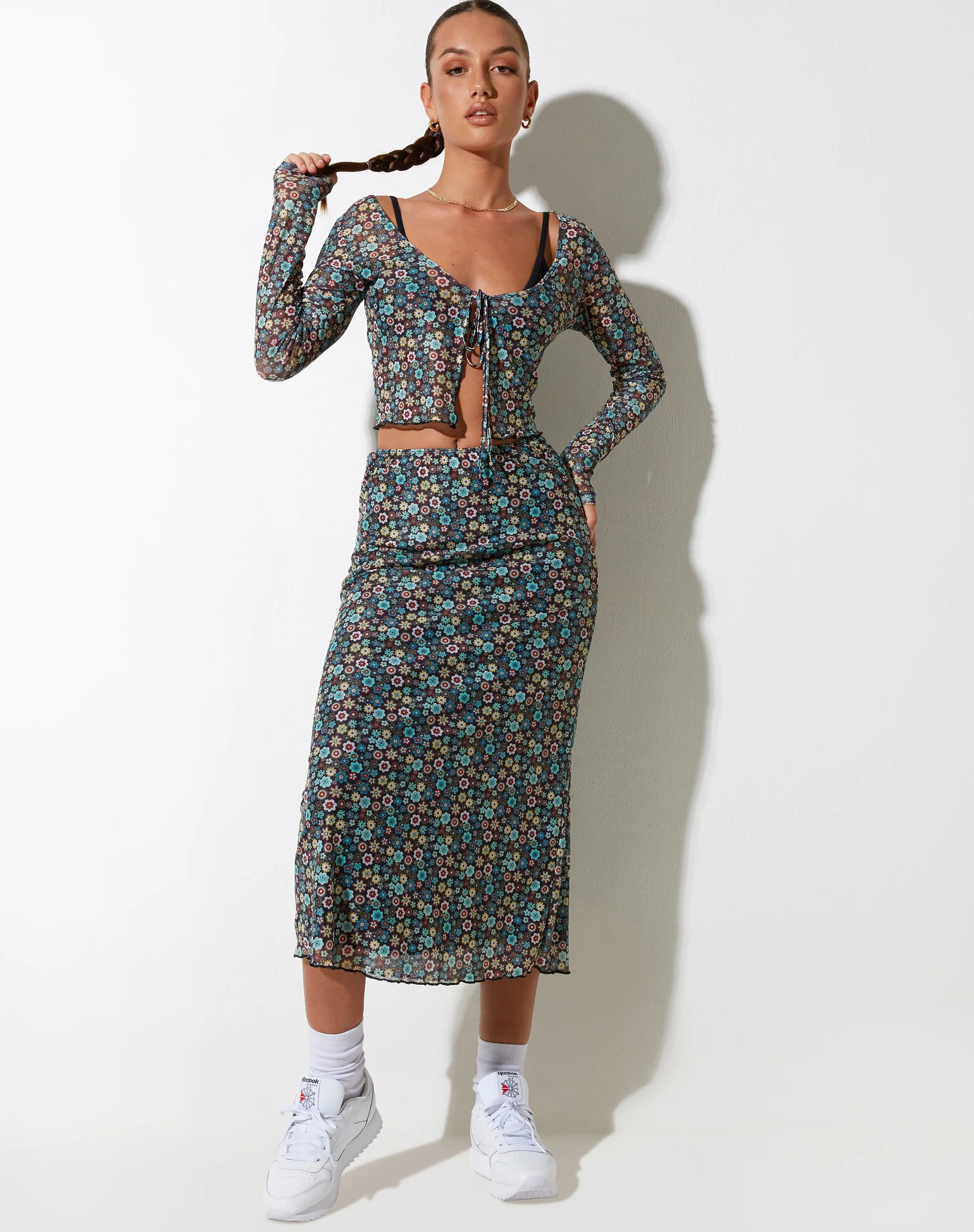 Henry Cropped Cardi in Folk Floral - Awmao