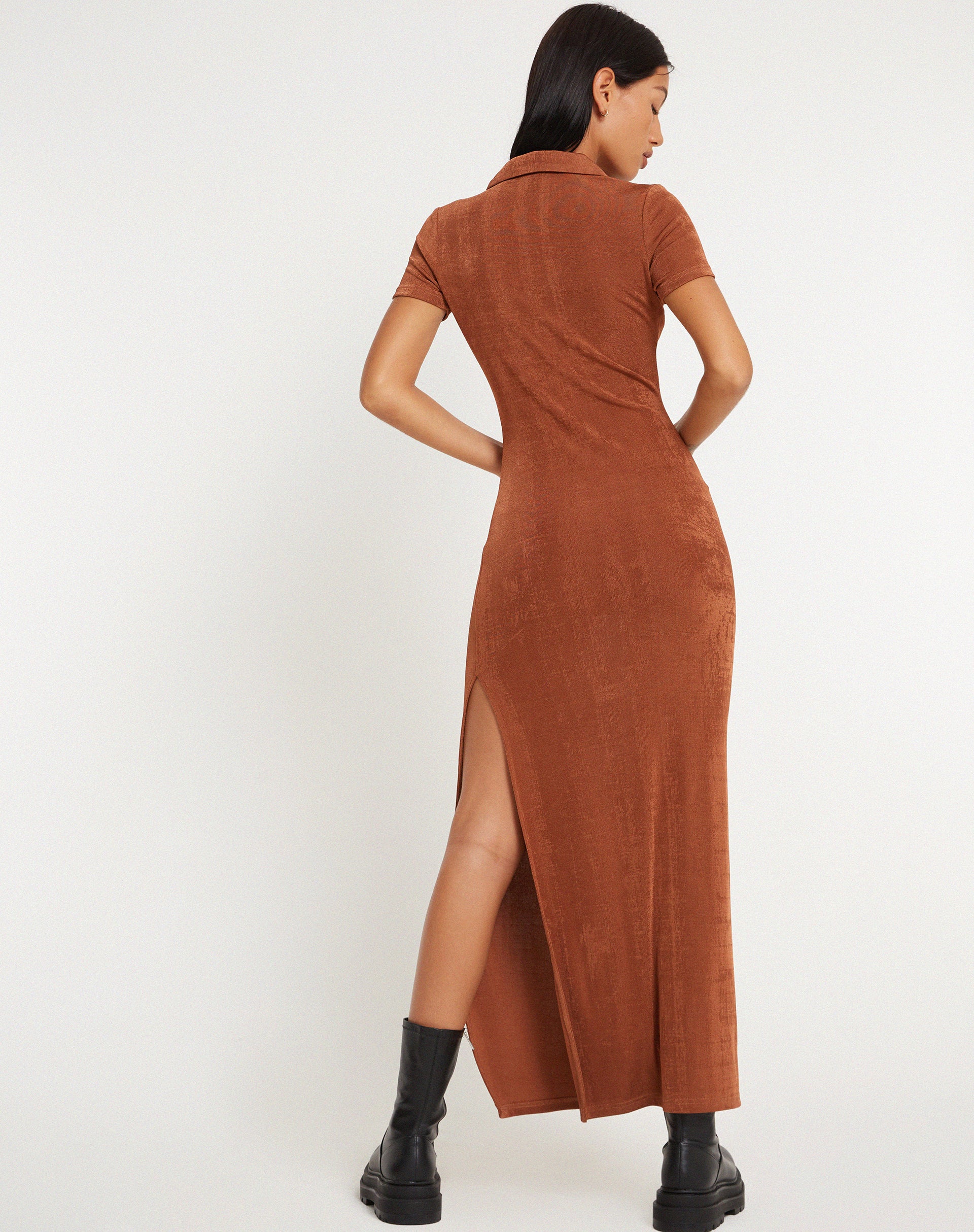 Savita Maxi Dress in Bronze - Awmao