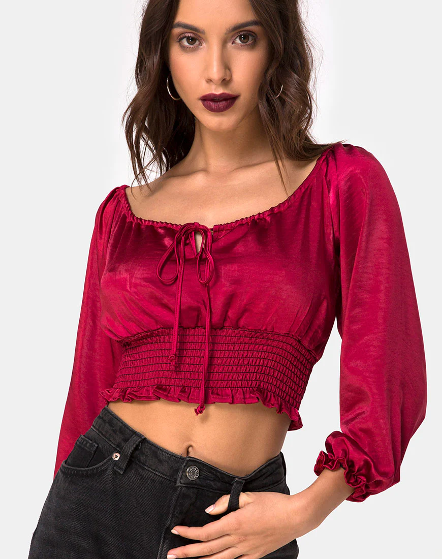 Lancer Top in Satin Cherry - Awmao