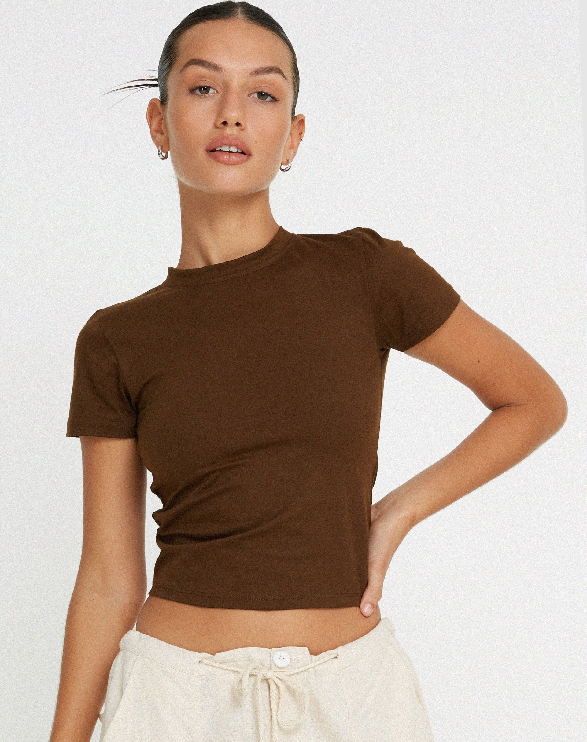 Surtie Crop Top in Cocoa - Awmao