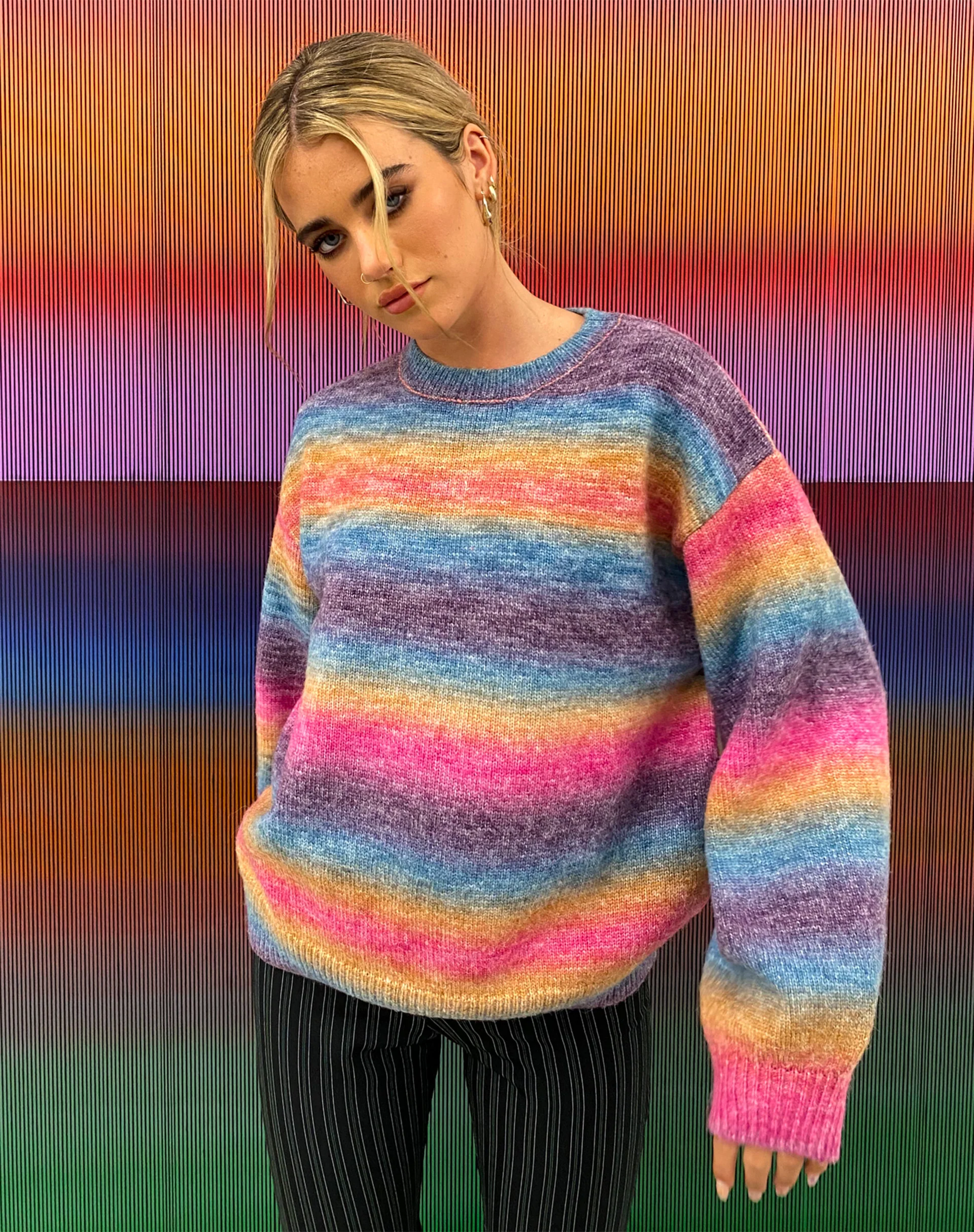 MOTEL X OLIVIA NEILL Ammaria Jumper in Pink and Purple - Awmao