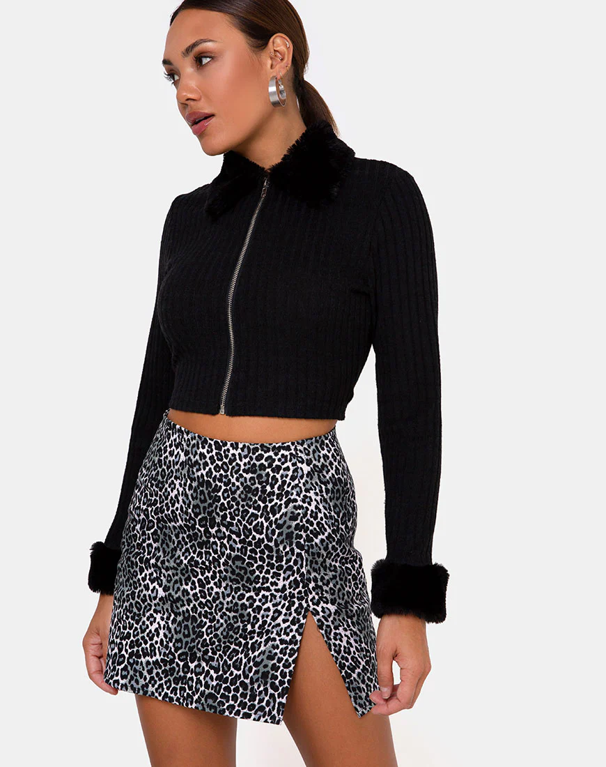 Pelmet Skirt in Rar Leopard Grey - Awmao