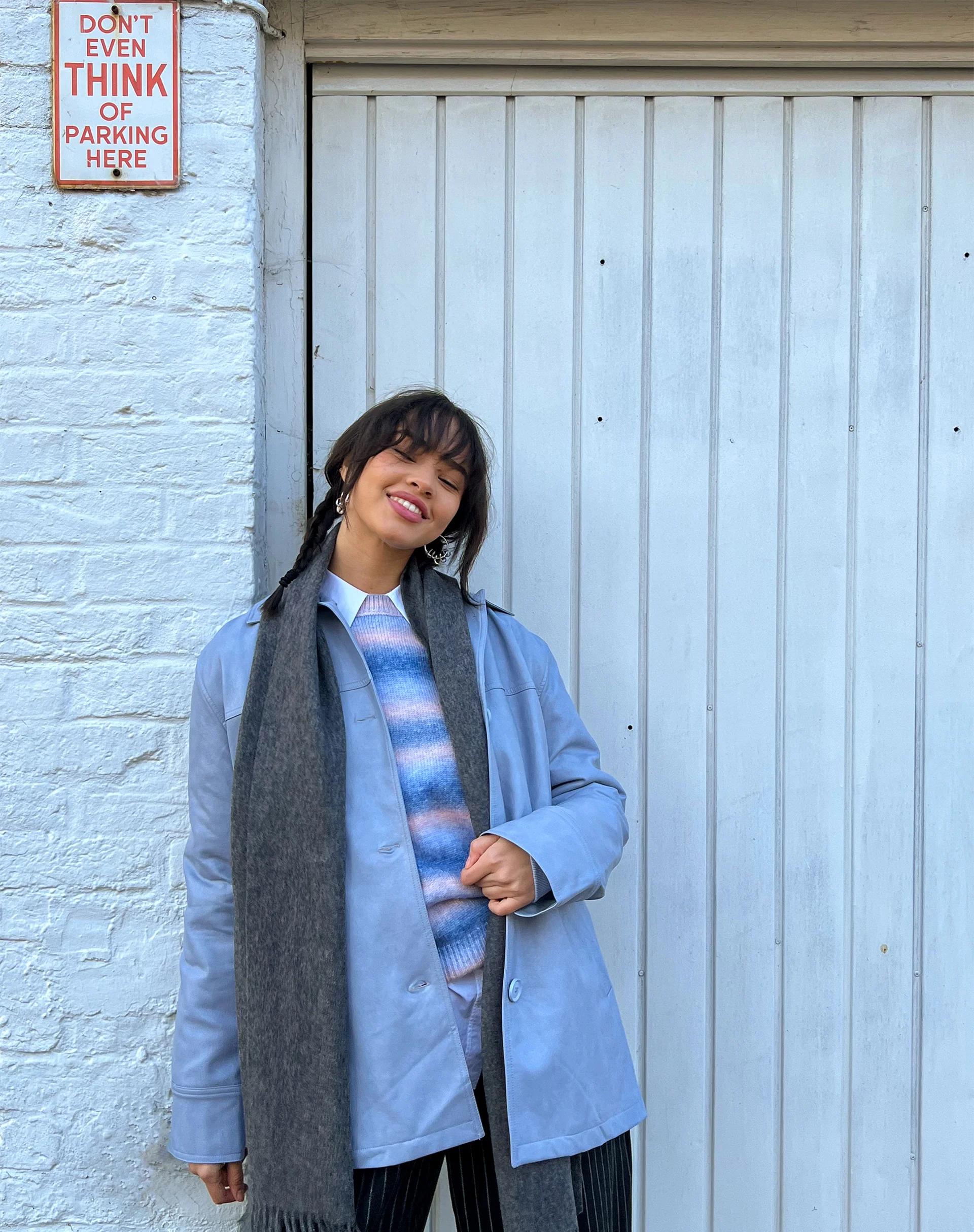Walta Jacket in PU Powder Blue - Awmao