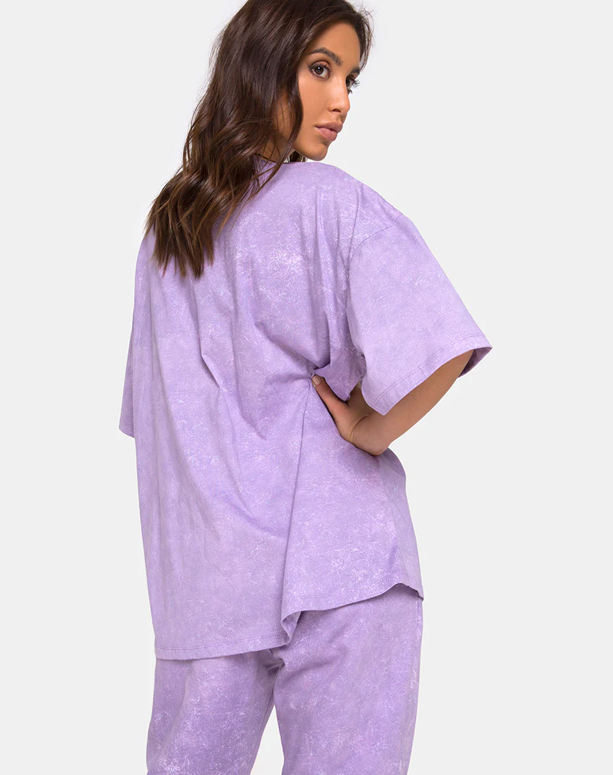 Botec Tee in Purple Acid Wash - Awmao