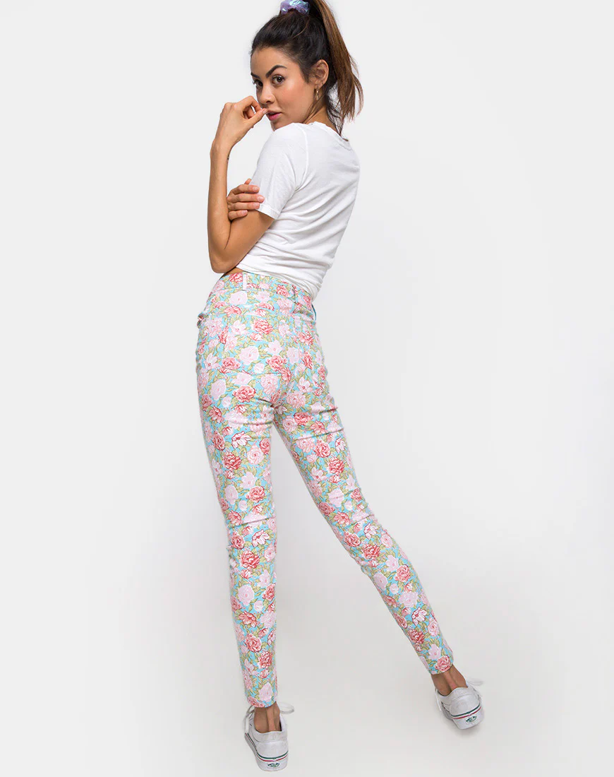 Ultimate Jean in Bloom Floral Blue Base - Awmao