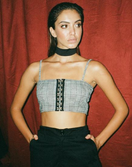 Kyga Crop Top in Charles Check - Awmao