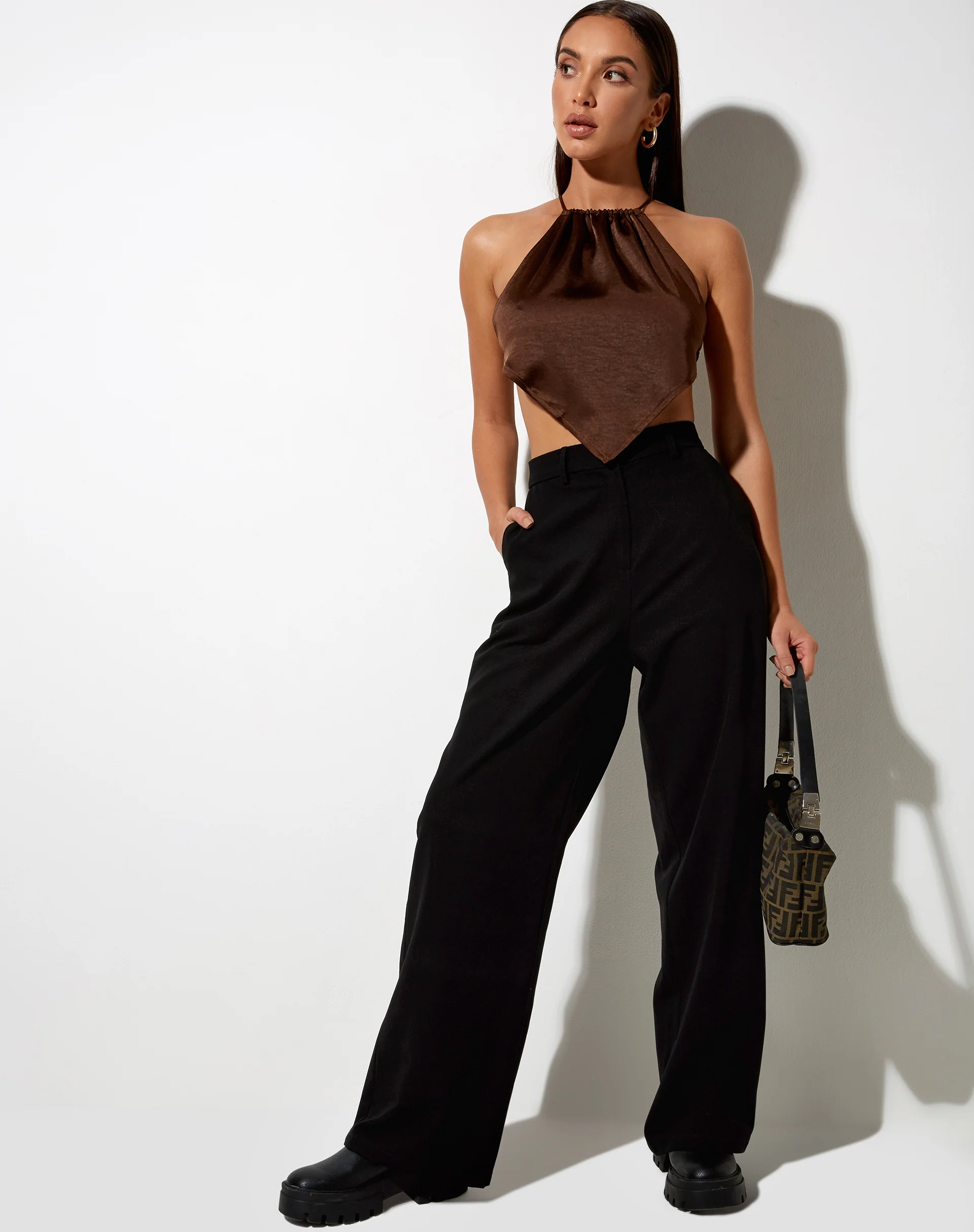 Spence Top in Satin Rich Brown - Awmao