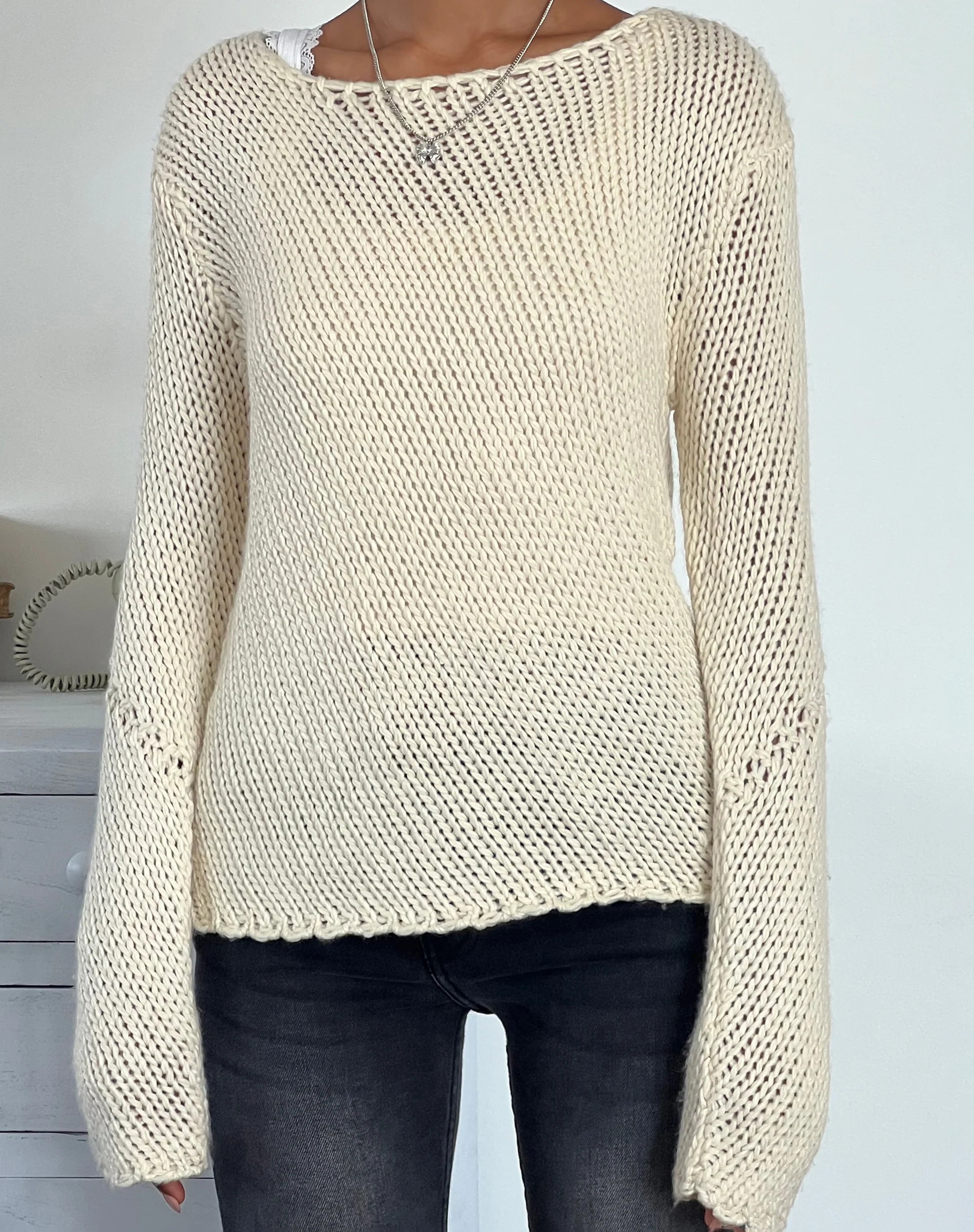 Ranvir Knitted Jumper in Neutral - Awmao