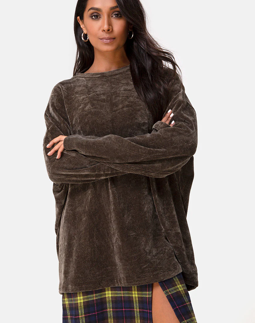 Dad Jumper in Knit Khaki - Awmao