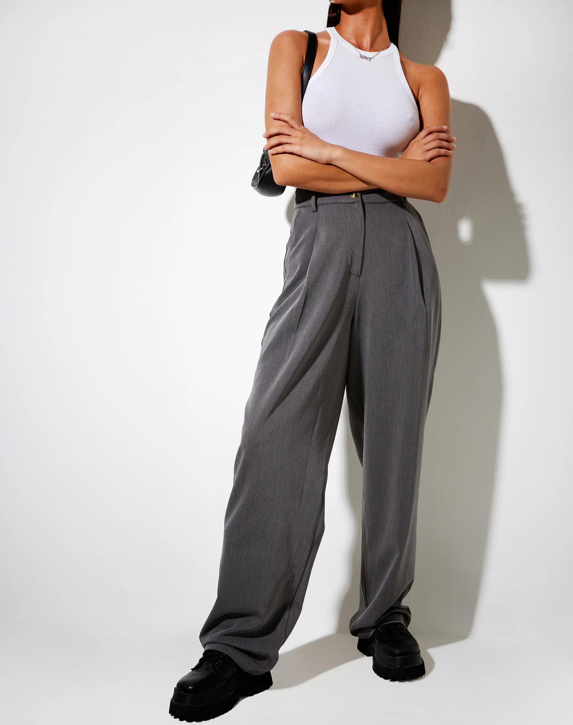 Sakila Trouser in Tailoring Charcoal - Awmao