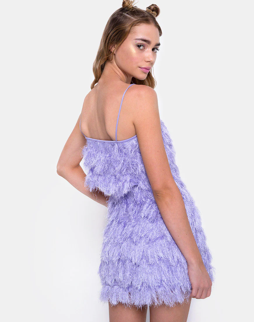 Wyne Skirt in Faux Fur Lilac - Awmao