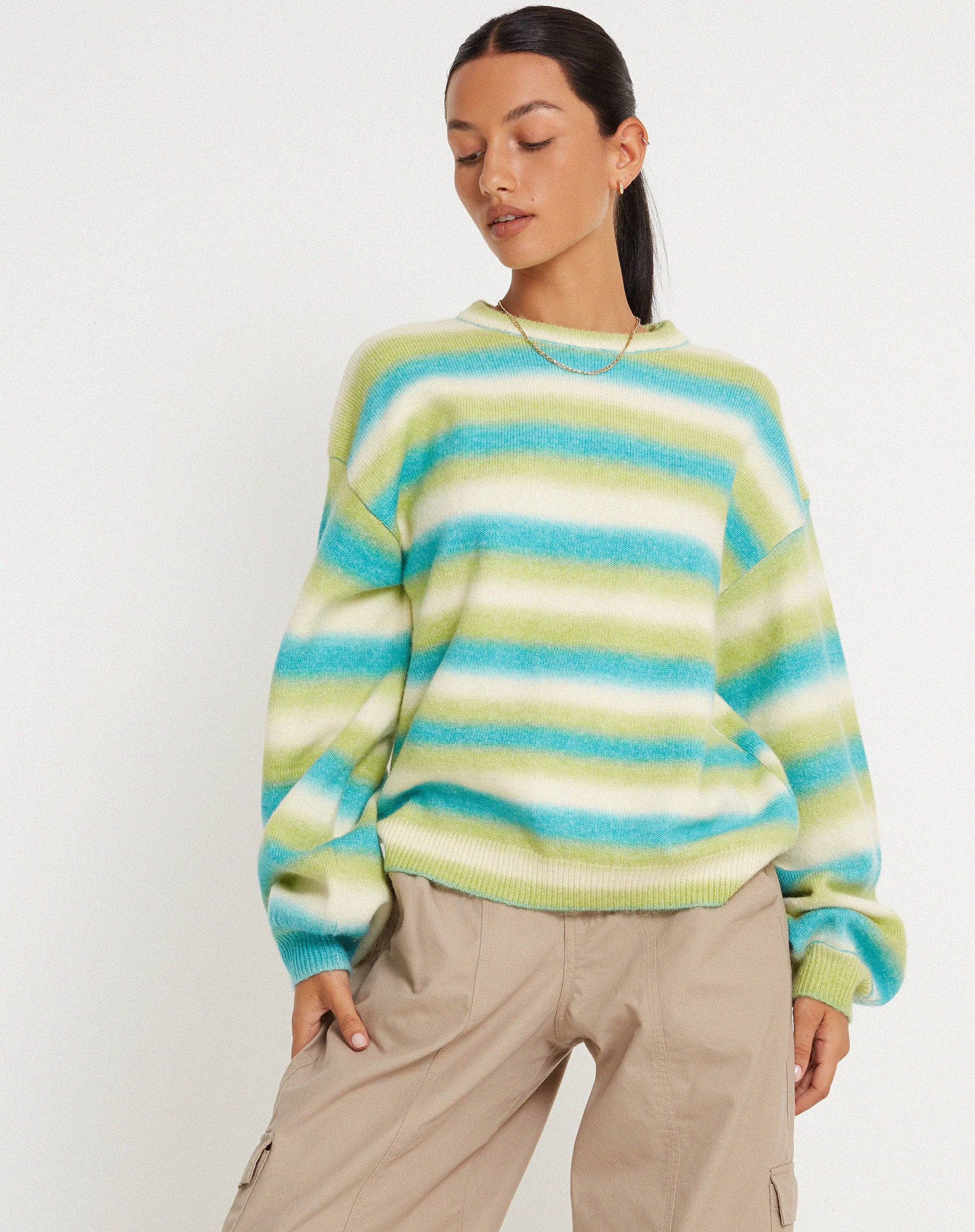 Ammaria Jumper in Blue Mix Stripe - Awmao