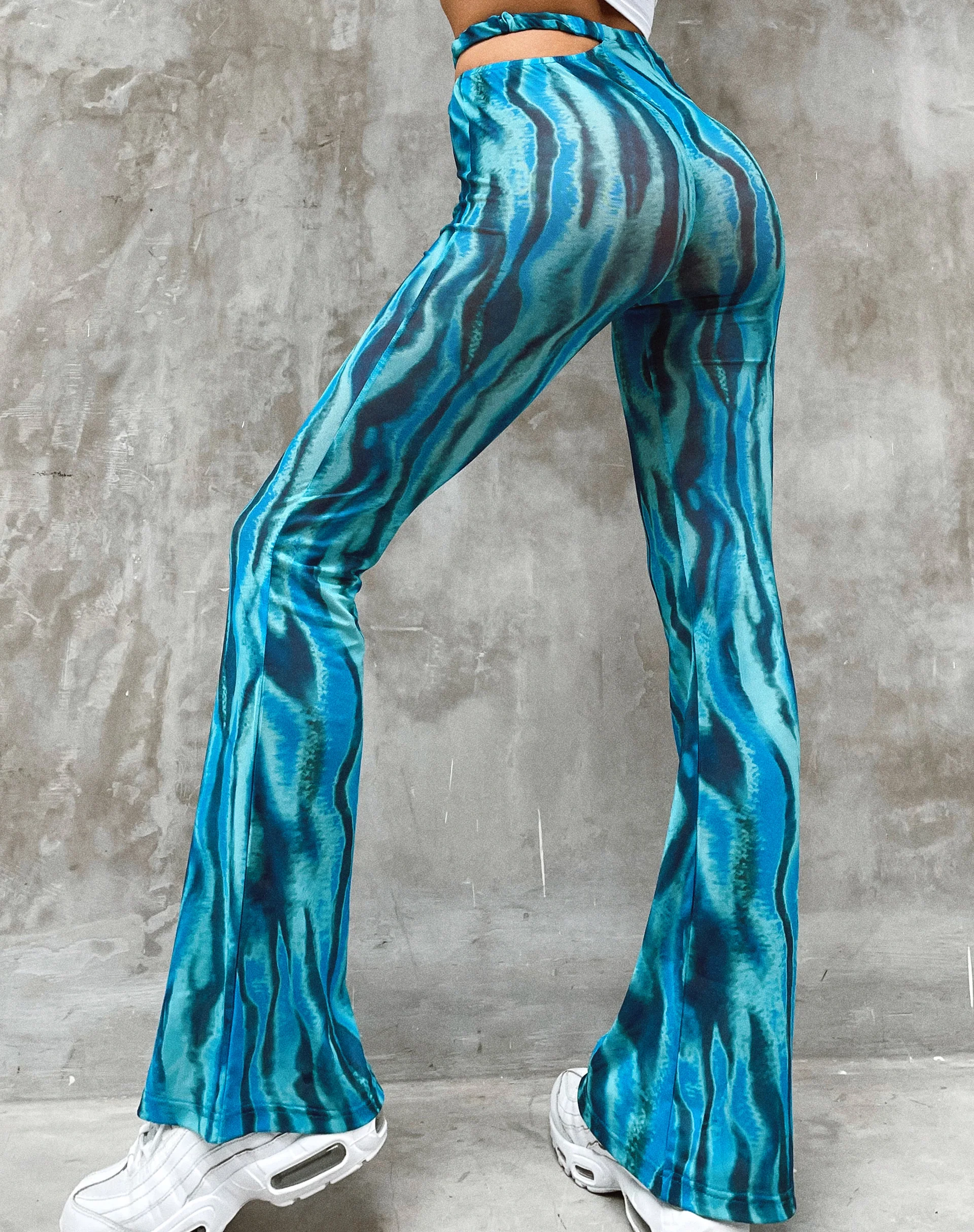 Zola Flare Trouser in Tropical Rave - Awmao