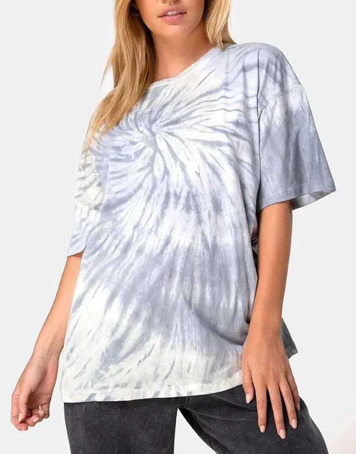 Maxi Tee in Grey Tie Dye - Awmao