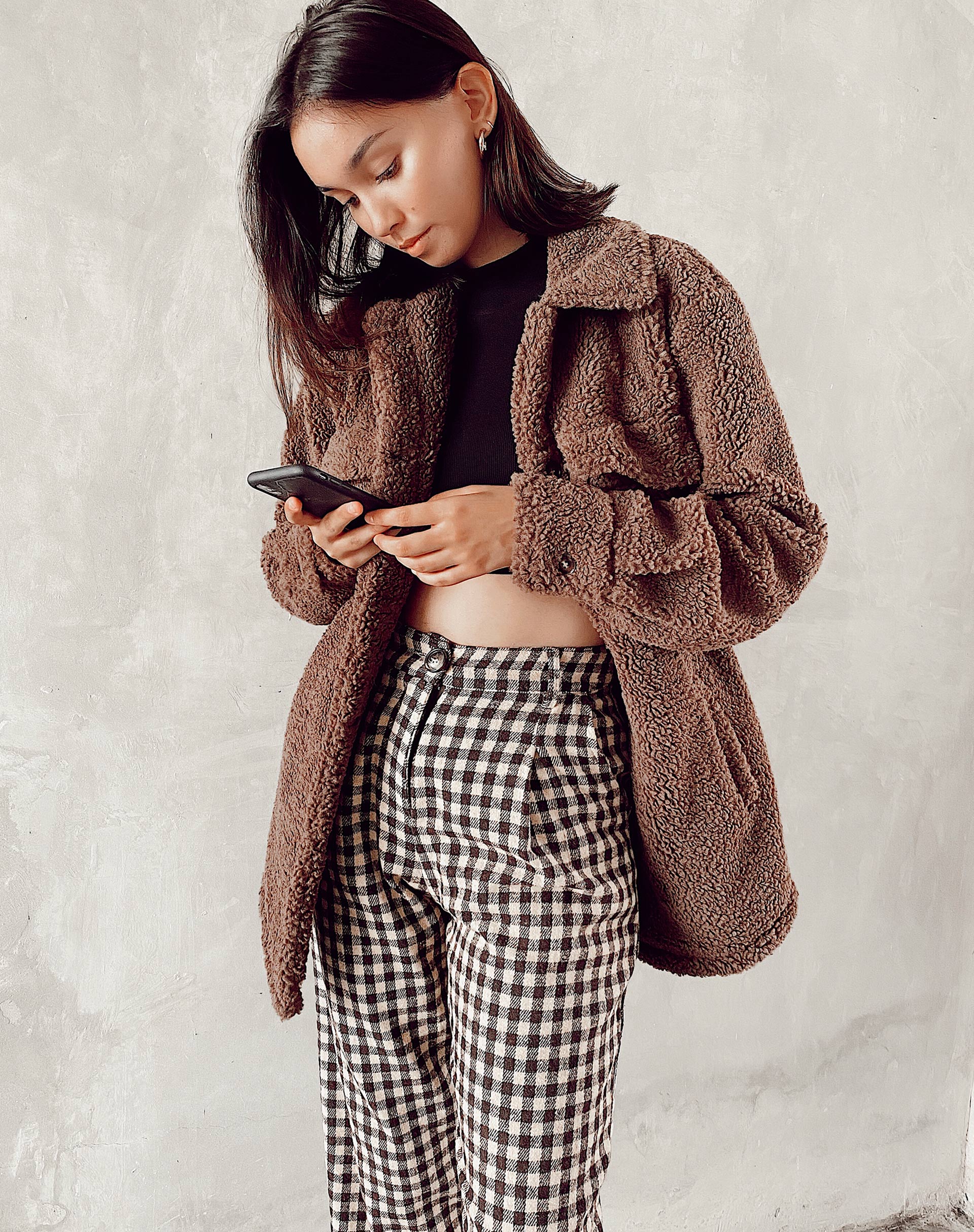 Marcella Shirt in Borg Charcoal Grey - Awmao