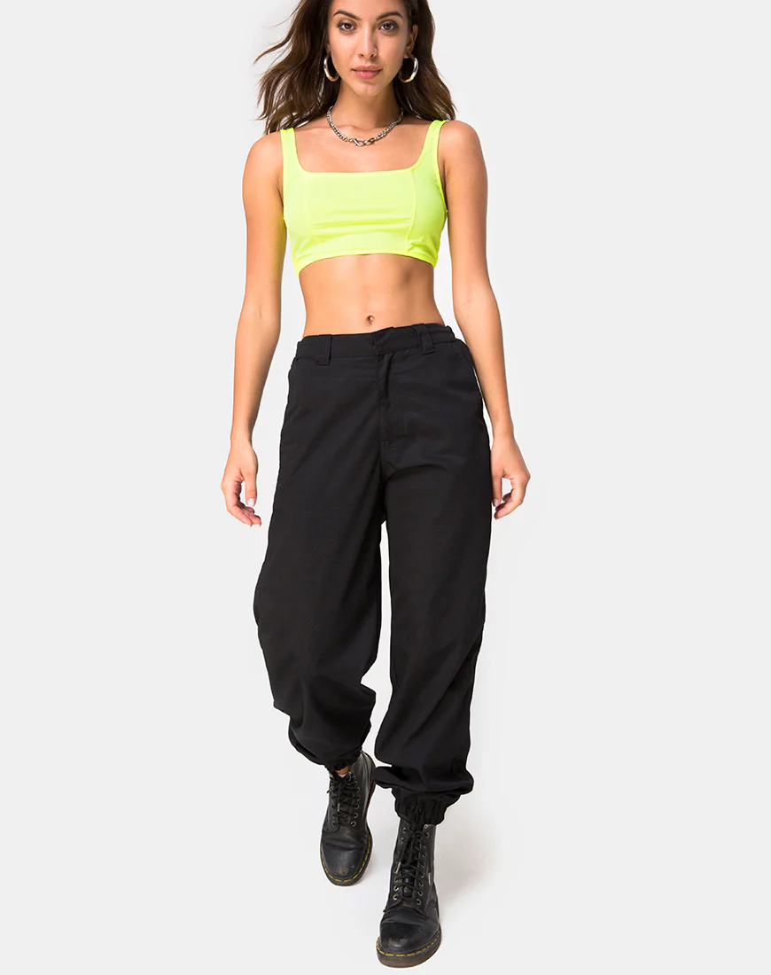 Shani Crop Top in Neon Yellow - Awmao