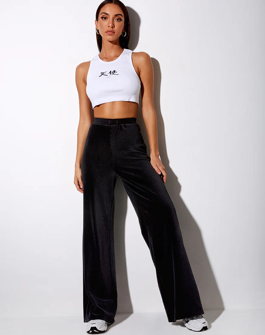 Obeli Trouser in Rib Black - Awmao