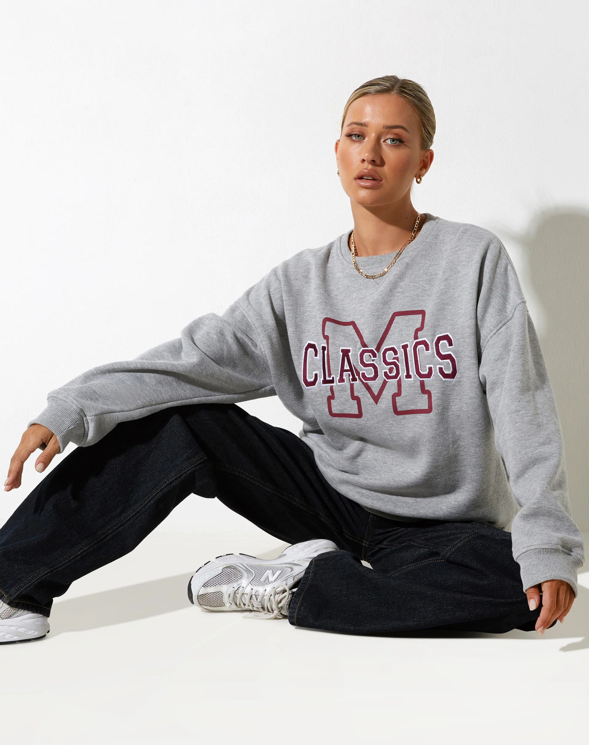 Glan Sweatshirt in Grey Marl with 'M Classics' Embro - Awmao