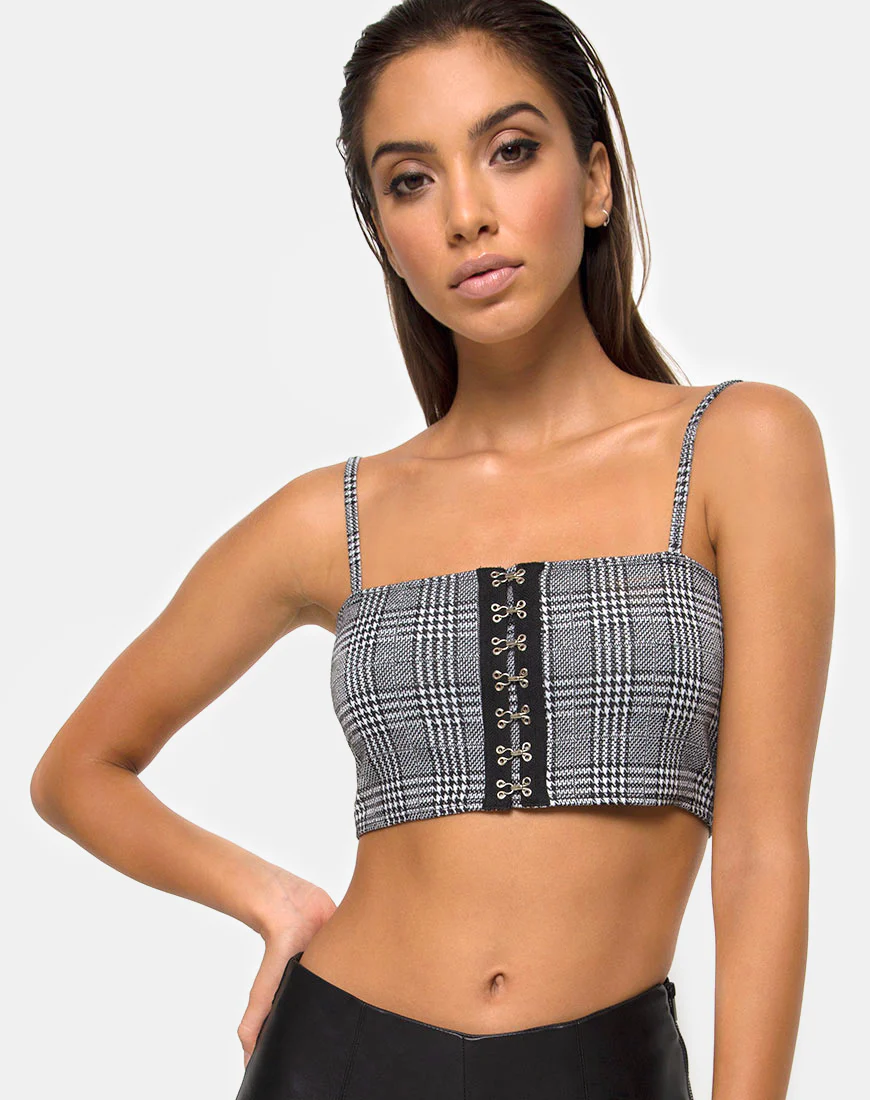 Kyga Crop Top in Charles Check - Awmao