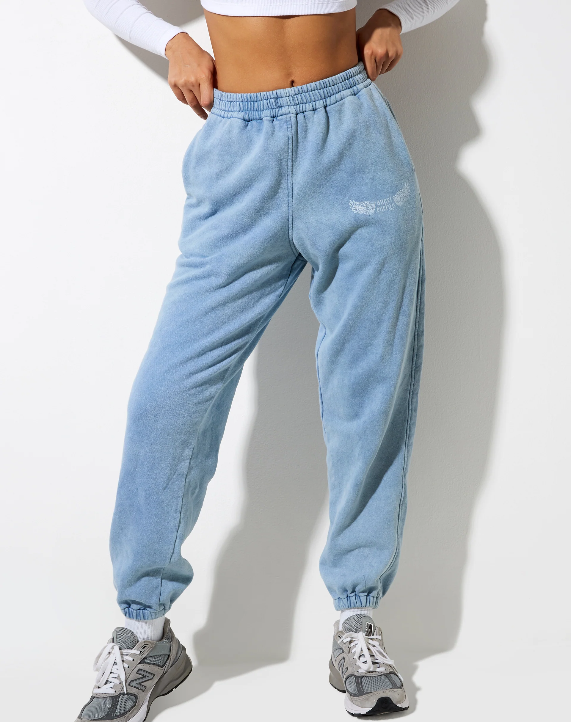 Basta Jogger in Washed Blue 'Angel Energy' Wings - Awmao