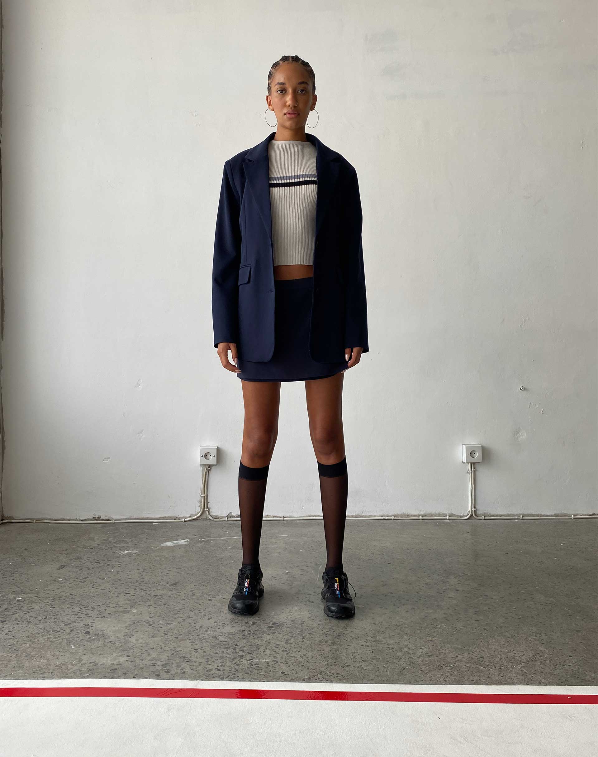 Maiwa Blazer in Tailoring Navy - Awmao
