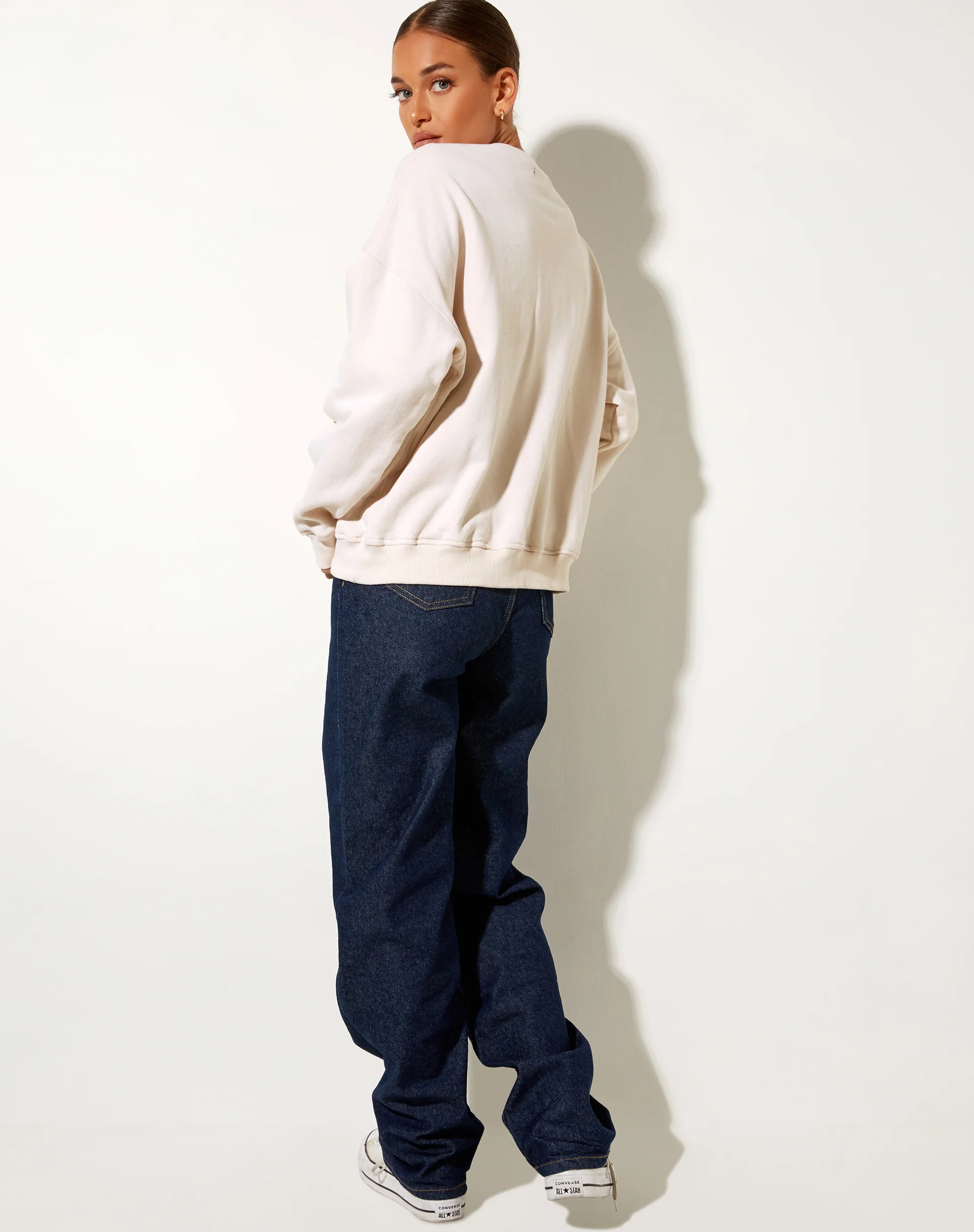 Glan Sweatshirt in Winter White M Classics Mix Embro - Awmao