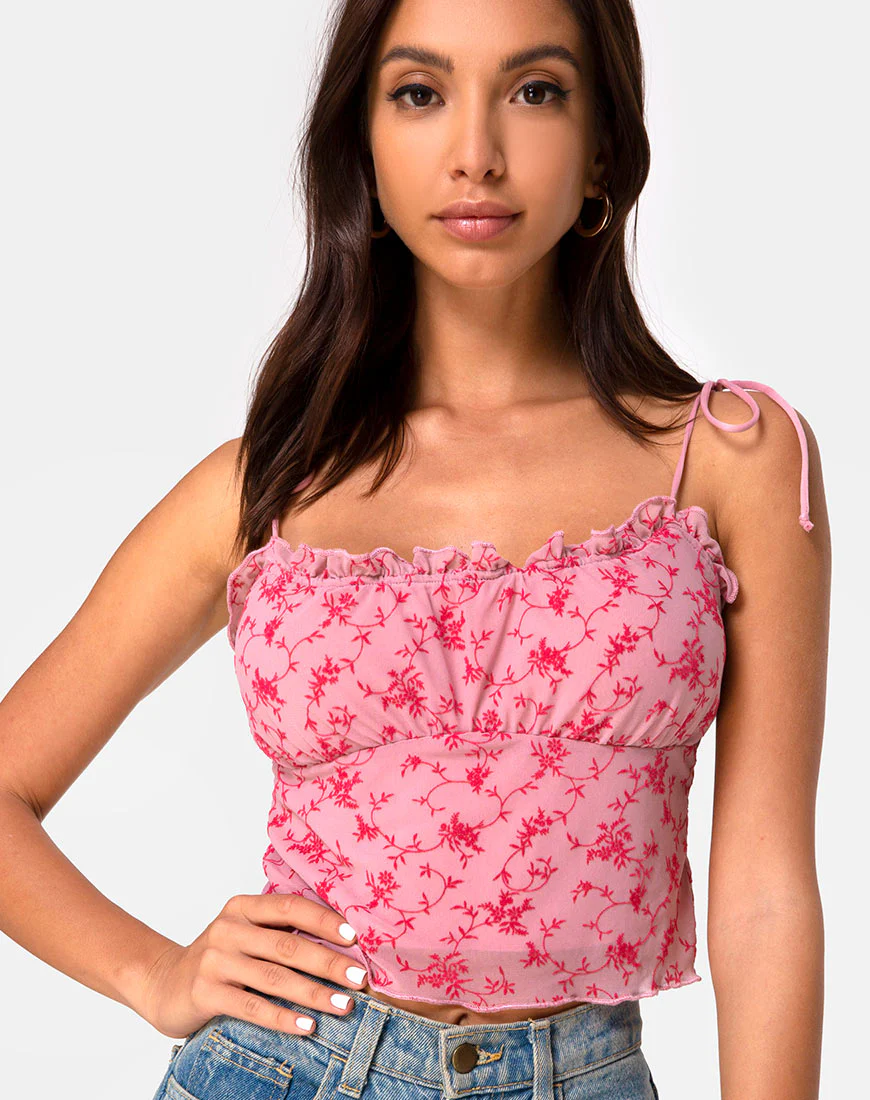 Kalsi Top in Love Bloom Pink Flock - Awmao
