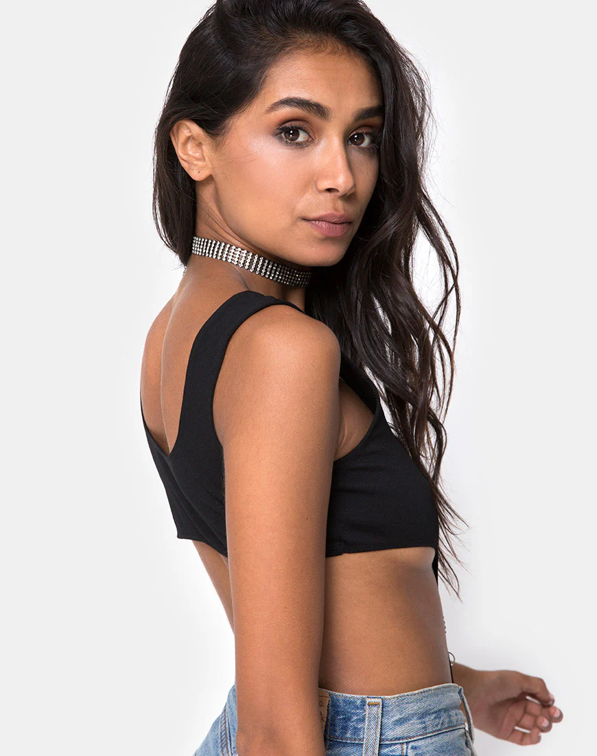Varga Cutout Bodice in Diamante Ring Black - Awmao