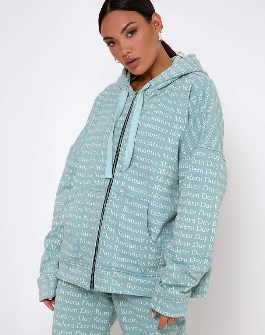 Hollack Hoody in Modern Day Romantics Seafoam - Awmao